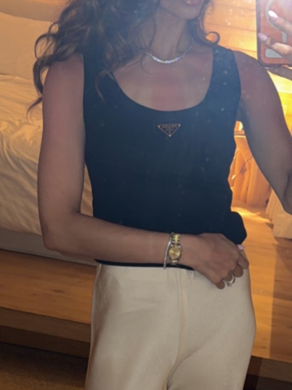 Prada Black Logo Tank Top